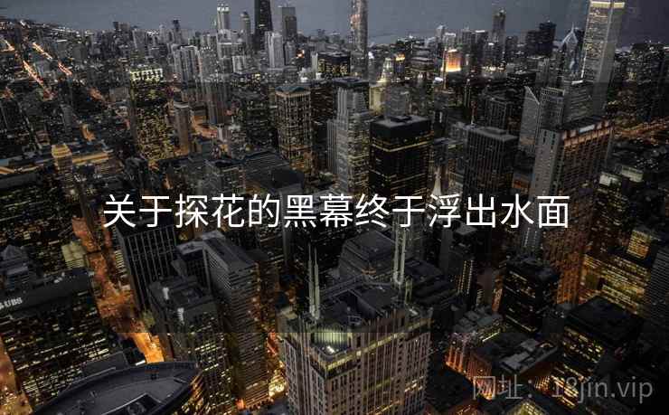 关于探花的黑幕终于浮出水面